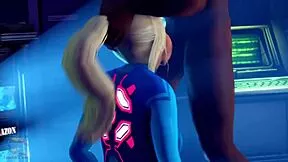 zero suit samus aran chokes on monster cock birthday facefuck