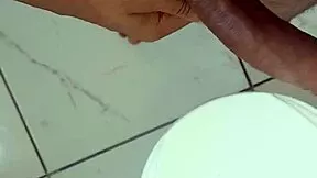 jerking my big brazilian cock in bathroom day one of 365 challenge