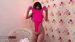 Naughty shaved Japanese teen Chisa Hoshino slammed hardcore in tight pussy and ass JAV style