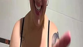 first time grabbing her in public bathroom for wild amateur fun