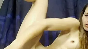 Skinny Slut's Tight Ass Double Stuffed by Huge Dildos!