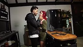 Petite redhead argues with boyfriend then gets her tight pussy and ass roughly fucked bent over doggystyle cumshots