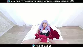 cutie mami kawai in red riding hood cosplay gets bent over fucked hard vr close-up wet shaved pussy moaning cowgirl