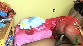 roommate's new year cowgirl ride on ebony wife surprises