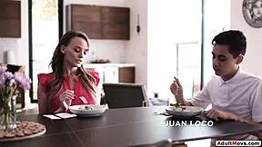 Stepmom uh licks my cock to teach me manners then deepthroats big dick titty fucks old young taboo