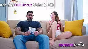 petite teen in lingerie gets roughly nailed by stepdad in family banging scene