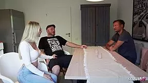 cuck hubby watches skinny german teen gf take raw DOGGY from fat old cock no condom deepthroat sloppy