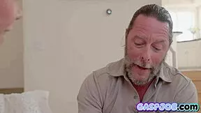 Stepdad, wanna help your teen practice deepthroat on your monster cock before titty fuck and swallow?