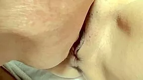 Just 251 days after losing her virginity, this amateur asian wife spreads her shaved pink pussy for close-up licking and wet masturbation on camera