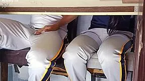 i couldn't resist that forbidden game with hot college girl flashing pussy fingering blowing cock on desk in class