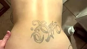 Bathroom Hooker Rides Customer Cock Doggystyle Takes Ass Cumshot Load