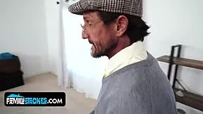 Step-grandma demands spit-roast from young cocks and old man juices now!