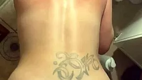 Bathroom Hooker Rides Customer Cock Doggystyle Takes Ass Cumshot Load