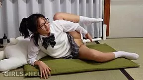 Oh yeah, good asian student cums hard fingering tight shaved pussy!