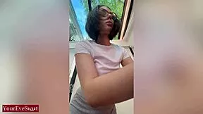 Cute Hairdresser Eve Sweet Deepthroats Big Dildo Sloppily in Filthy POV!