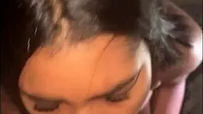 Big ass curvy Nia Jade sloppy deepthroat blowjob swallows cum outside 🍑💦