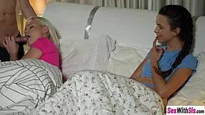 sleepover turns threesome with zazie and bestie!!