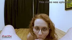 Petite Ginger Luna Deepthroats Then Rims Sloppily