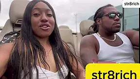 so risky when str8rich picks up this ebony street thot with her fat pussy and big ass then fucks her all night long in the car