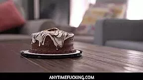 Step sisters enjoy freeuse threesome with stepdad on birthday