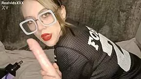 wanna see this preggo amateur in glasses suck toys like a pro?