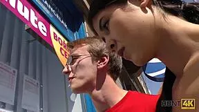 Hunt4k catches young 18+ chick riding stranger's dick right by her cuckold boyfriend