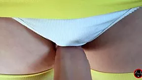 big cock teases tight teen pussy deep on bus ride