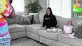 Busty brunette summer renee teases with wet pussy ride and sloppy handjob bts