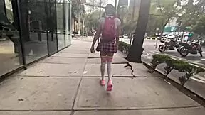 can you fuck this miniskirt shemale whore's gaping ass?