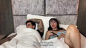 Stepbro just wanted movie night but curvy glasses colombian bodybuilder twin dominates with big natural tits and ass taboo fuck