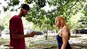 redhead teen bends over in van as i stretch her big ass with bbc