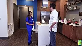 Nurse Ella Knox fingers huge tits patient begs deep pounding angry doctor style