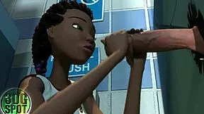 Black teen 18+ deepthroats monster cocks at gloryhole swallowing cum