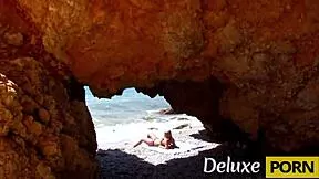 nicole pearl's big tits milf body gets anal banged hard doggystyle on beach by group outdoors