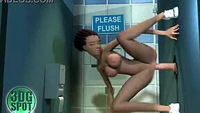 Black teen 18+ deepthroats monster cocks at gloryhole swallowing cum