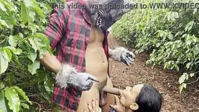 lobo mau spots little red riding hood lost in forest and devours her pussy wildly