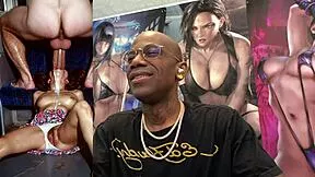 This bubble butt teen rides huge dildo on train