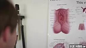 blonde doctor emma hix with fake big tits deepthroats patient monster cock in hospital taboo sloppy blowjob