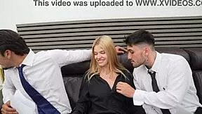 mi hermanastra's pussy squirts as we both fuck her doggystyle missionary!