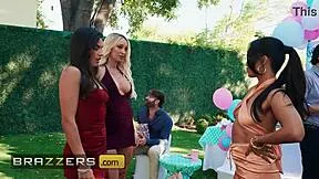 Lana Violet Isa Bella Meagan Moore share cheater's cum facials