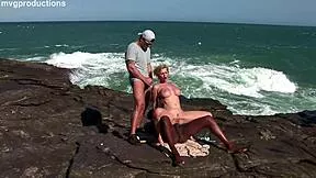 Hot Busty Blonde Takes BBC Anal Double In Threesome Outdoors