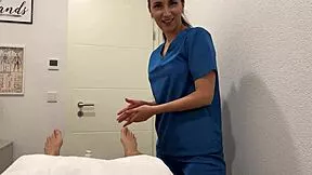 a private massage with the brunette nurse turned into way too much licking and deepthroat swallowing
