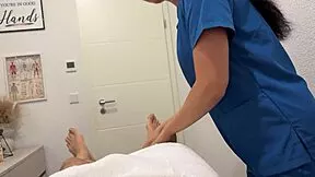 a private massage with the brunette nurse turned into way too much licking and deepthroat swallowing