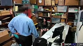 Shoplifting teen's hairy pussy gets fucked hard by mall cop backstage 😈👮‍♂️🍆