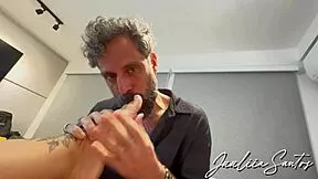 my foot worship blowjob session with busty fetish blonde loving toe licks