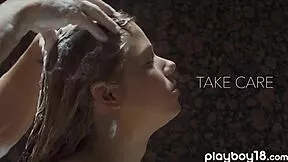 wanna watch this euro teen suck boyfriend off in steamy bath?