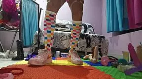 Ever seen a pigtail shemale's gaping ass take monster BBC toys in chastity?