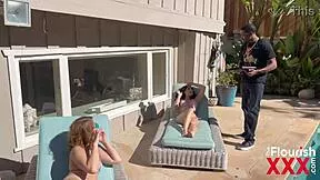 WOW! Watch Leana Lovings take that massive BBC poolside at university!