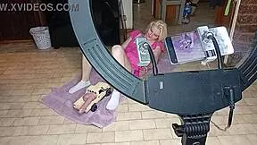 Blond Teen's Pussy Teased By RC Car Dildo In Homemade Solo