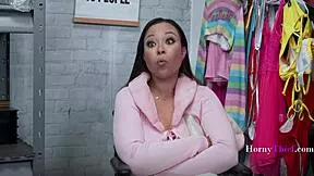 Asian shoplifter Adriana Maya groped roughly by Tony Marzzo in garage after faking disability blackmail